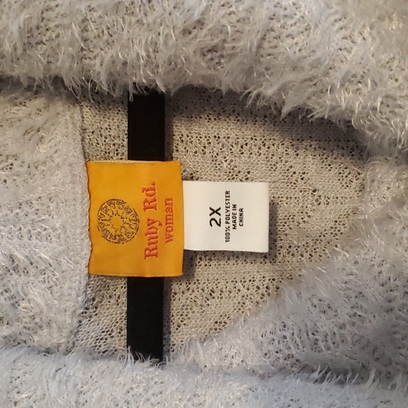 NWT Ruby Rd. Woman Light Blue Super Soft Cowl Neck Sweater Size 2X - Picture 2 of 4